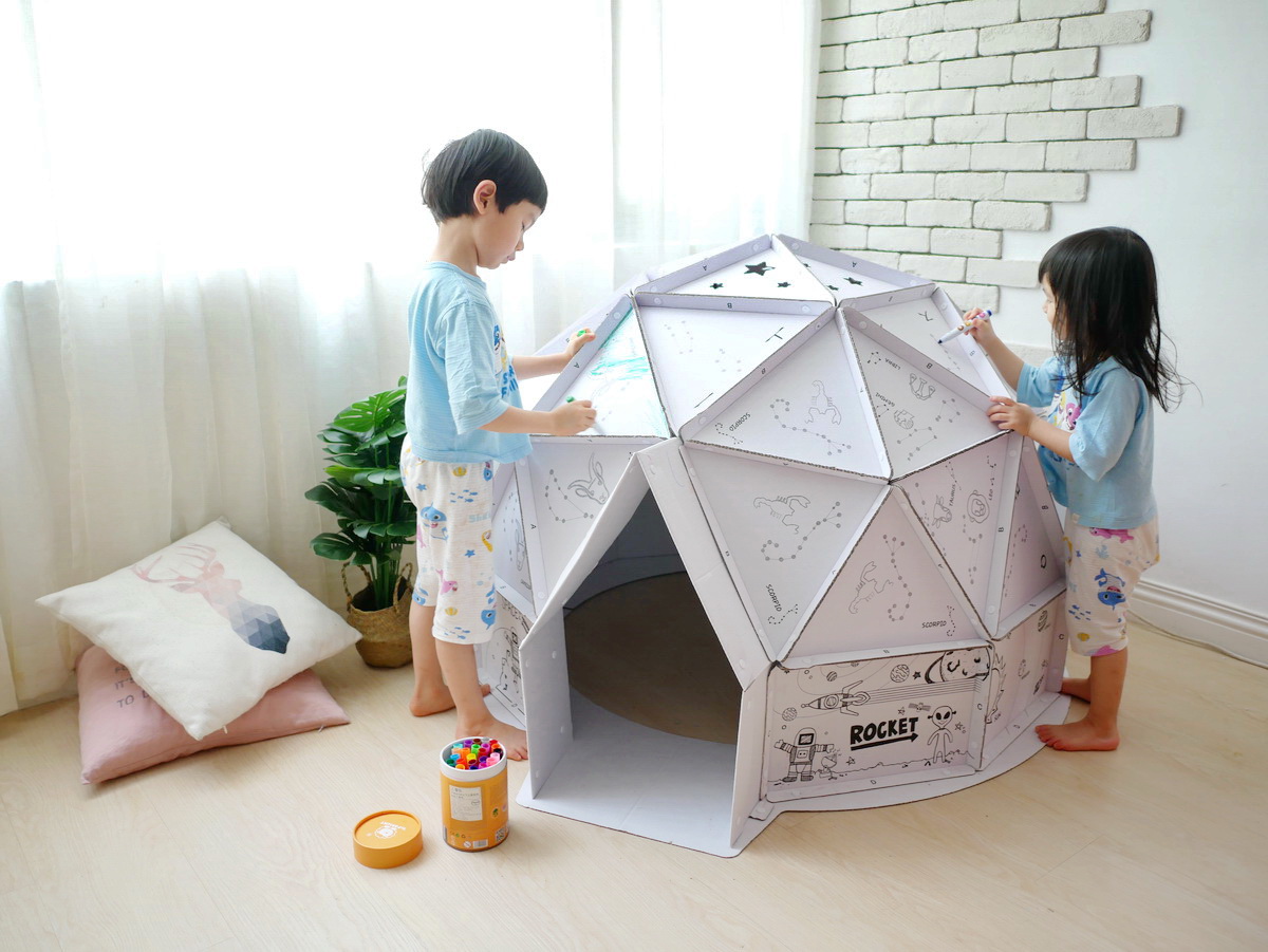 [親子] 自己的房子自己畫-韓國ANBOX趣玩紙屋 (星空屋、小廚房)